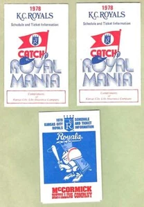 KANSAS CITY ROYALS ~ 1978 & 1979 Pocket Schedules ~ FREE SHIPPING - Picture 1 of 1