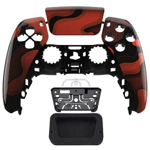 Estuche Carcasa Placa Frontal Camuflada Rojo Brillante Negro Compatible con Controlador PS5 - Imagen 1 de 7