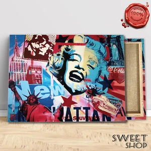 MARILYN MONROE NEW YORK POP ART QUADRO Stampa su tela Canvas MODERNO QUALITA' - Imagen 1 de 2