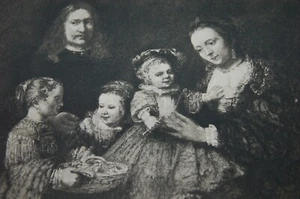 1889. REMBRANDT ETCHING. A FAMILY PORTRAIT. - Picture 1 of 3