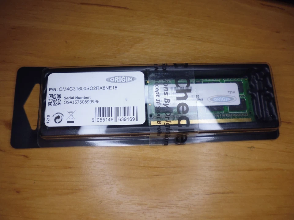Origin 4GB DDR3 1600MHz SODIMM 2Rx8 Non-ECC 1.35V  OM4G31600SO2RX8NE15 #1 - Image 1 of 2