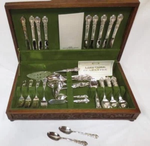 1847 Rogers IS Grand Heritage Silverplate Flatware - 51 Pcs w/ Nice Wood Case - Picture 1 of 16
