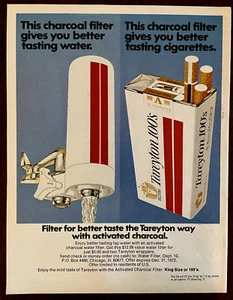 1972 TAREYTON 100s Vintage Print Ad Cigarettes Charcoal Filter Better Taste - Picture 1 of 1
