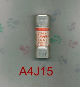 FUSIBLE SHAWMUT A4J15 A4J 15 AMP A4J 15 600 VOLTIOS - Imagen 1 de 1