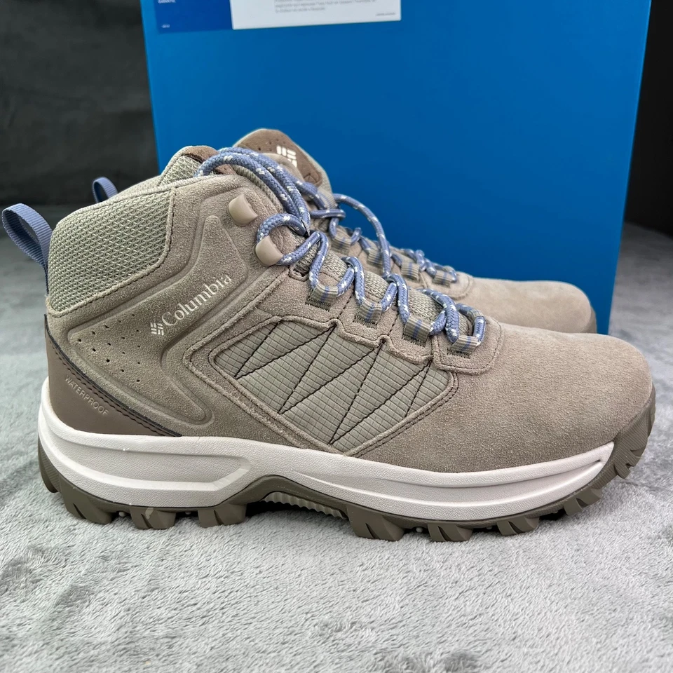Columbia Transverse 麂皮远足靴女式 9.5 帆布棕褐色/新月防水 — 第 1/4 张图片