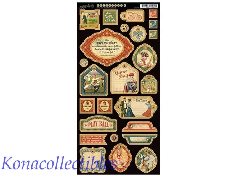 Gráfico 45 Buen Ol' Sport Aglomerado Troquelado 6"X12" Hoja Etiquetas #2! Foto 1 de 1