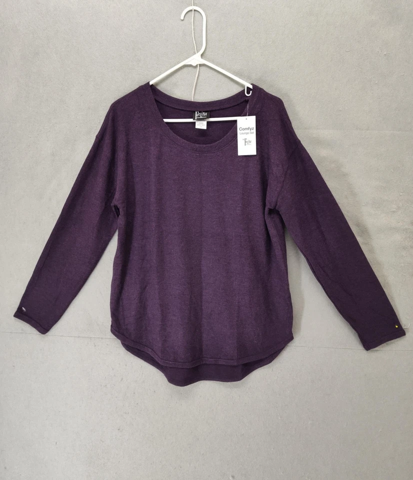 Pullover Felina Comfyz Lounge para mujer grande púrpura manga larga calce relajado Foto 1 de 4