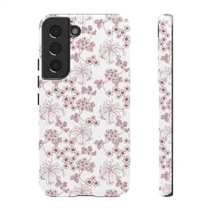 Whispers of Toile- Floral Phone Case- Blush Tough Cases - Picture 1 of 80