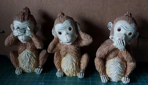 Vintage 3er Set Hear no Evil, See No Evil, Speak No Evil Monkeys  - Bild 1 von 8