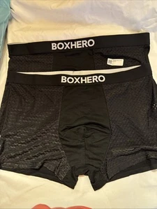 Box Hero Bamboo Boxer Briefs XXX-Large 2 Pk Built In 3 D Pouch Breathable Black - Picture 1 of 3