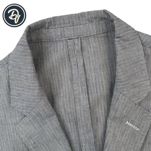 Mens 40 R J Crew Ludlow X Somelos Natural Micro Stripe Cotton / Linen Blazer - Picture 1 of 14