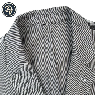 Mens 40 R J Crew Ludlow X Somelos Natural Micro Stripe Cotton / Linen Blazer - Image 1 of 4