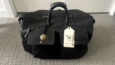 Will Leather Goods - Bolsa de viaje de cuero - Negra - NUEVA Foto 1 de 4