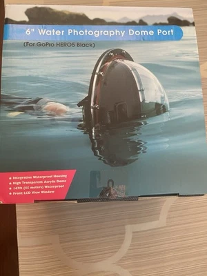 Brand New In Box 6” Water Photography Dome Port Compatible W/ GoPro HERO5 Black - Image 1 of 4