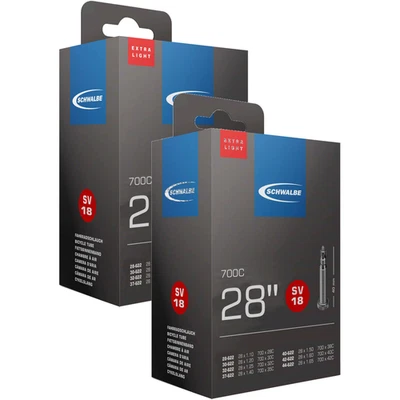 Schwalbe Extra Light Tubes - 700 x 28-42mm, 40mm Presta Valve Pack of 2