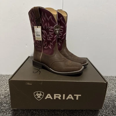 Ariat Delilah Java Burgundy Western Cowgirl Cowboy Boots Women 8.5 B New W/ Box - Image 1 of 4
