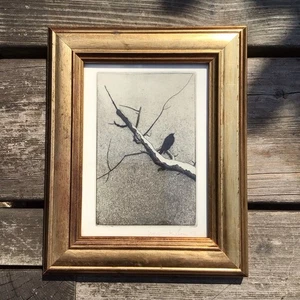 Georgios Kitsos (1939-) Small Framed & Glazed Etching Of A Bird Signed Dated 98 - Picture 1 of 9