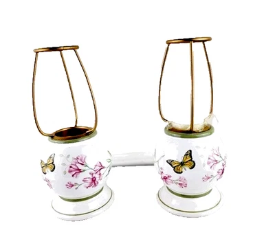 Lenox Butterfly Meadow Set of Two Tea Light Lamps NWT No Shades - Image 1 of 4