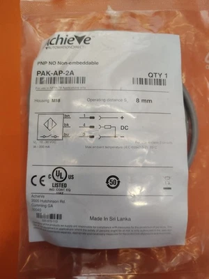 AUTOMATION DIRECT PAK-AP-2A PROXIMITY SENSOR PMP NO NON- EMDEDDABLE ACHIEVE 8MM  - Image 1 of 4