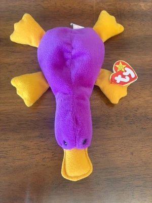 Rare 1993 Ty “Patti” Beanie Baby The Platypus PVC with errors Mint! - Image 1 of 4