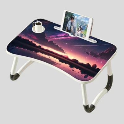 Mini Escritorio de Regazo Ajustable Portátil Soporte de Regazo Plegable Escritorio de Regazo para Cama Taza Ranura Foto 1 de 4