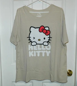 T-shirt maglietta HELLO KITTY Sanrio ibrida beige ROSSO FIOCCO adulto XXL NUOVA - Foto 1 di 2