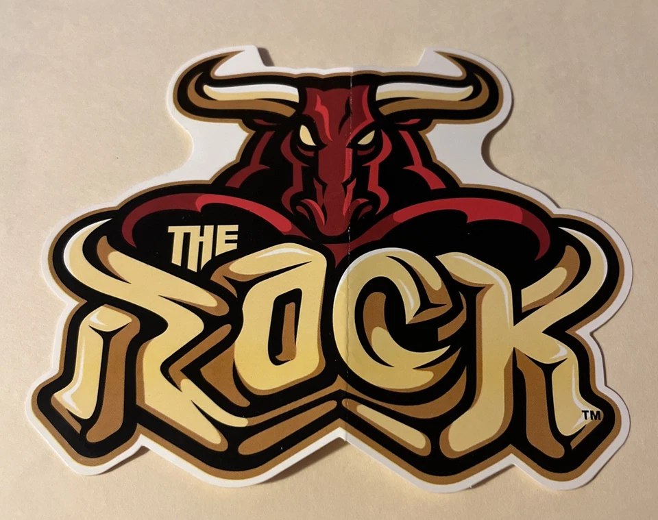 Vinatge Vending machine Stickers The Rock Red Black Bull 2001 WWF Wrestling Card - Imagem 1 de 1