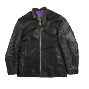 Giacca Moto Vintage British Cycle Pelle Cafe Racer Taglia Media - Foto 1 di 13