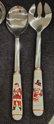 Williams Sonoma Twas Night Before Christmas Snowman & Santa Utensils 2pc Set - Image 1 of 4