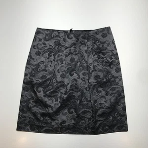 Gonna Brooks Brothers donna 8 canna di fucile nera burnout paisley plissettata grunge - Foto 1 di 12