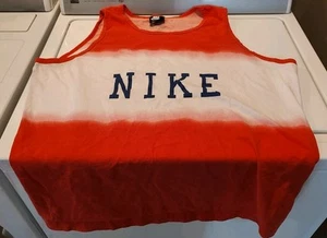 Nike Shirt Mens L Red Cotton Tank Top Sleeveless Tee XL Muscle Retro Distressed - Picture 1 of 5