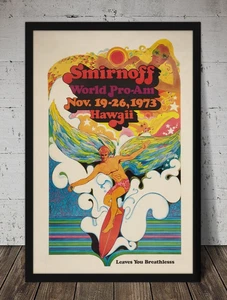 Póster de surf Smirnoff World Pro-Am 1973 - arte de pared retro vintage con impresión de surf - Imagen 1 de 5