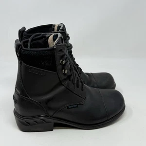 Ariat Brossard Paddock Stiefel Damen 7 schwarz Leder Schnürung wasserdicht isoliert - Bild 1 von 24