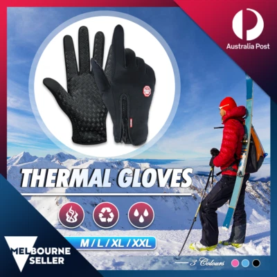 Winter Warm Thermal Outdoor Sports Waterproof Windproof Touch Screen Ski Gloves - image 1 of 4