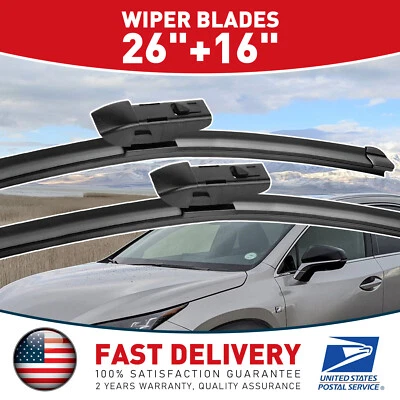 Front Windshield Wiper Blades For LEXUS NX200T 15-17 NX300 18-21 NX300H 2016-21 - Image 1 of 4