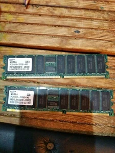 2 x Samsung 512MB PC2100 CL2.5 ECC Memory M312L6420DTO PC2100R-25330-M0 - Picture 1 of 2