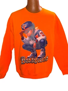 New York Knicks Fan Standing On Business Sweatshirt Size Large. Color: Orange - Picture 1 of 11