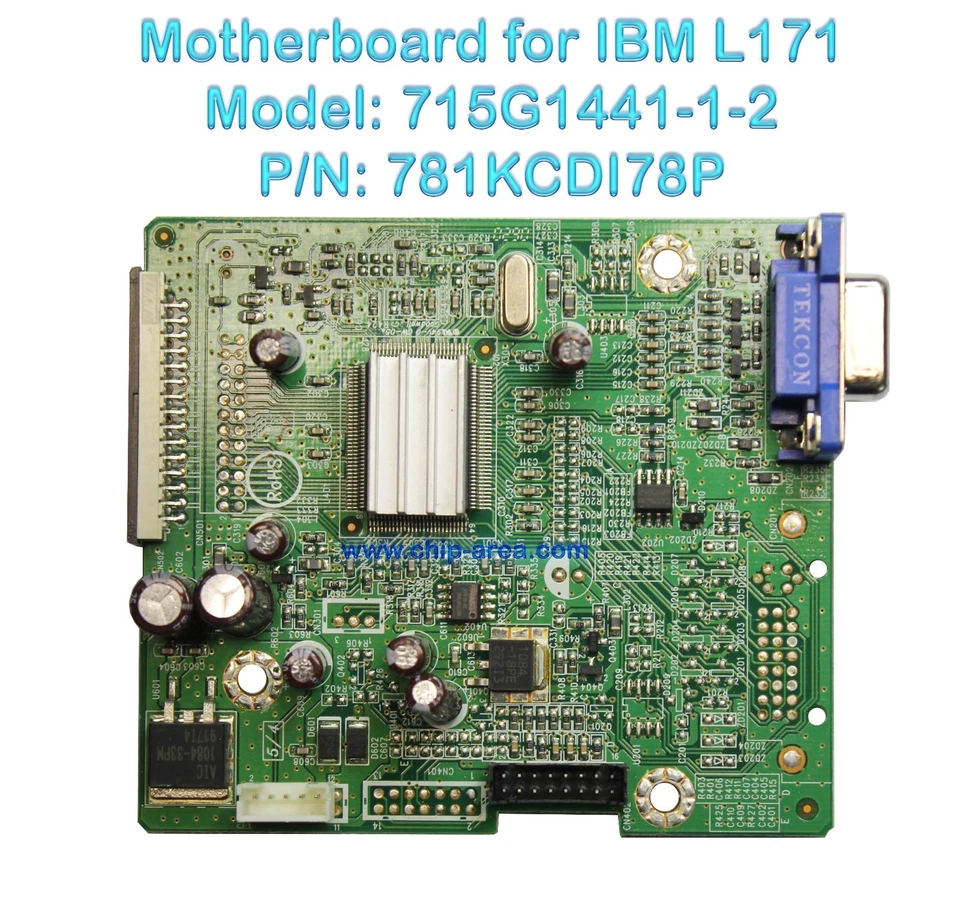 Mainboard 715G1441-1-2 For Monitor LCD IBM L171 ThinkVision p/n 781KCDI78BP 9417 - Image 1 of 1