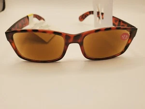 Occhiali da sole da donna girasole + 2,75 lenti quadrate leopardate colore nuovi con etichette - Foto 1 di 5