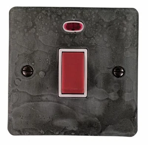 Interruptor de cocina G&H FRP46W placa plana peltre rústico 45 amperios DP y placa única de neón - Imagen 1 de 1