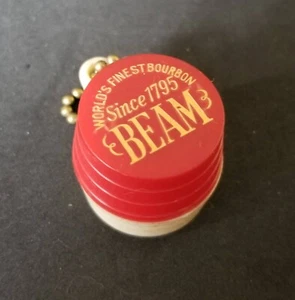 Jim Beam Llavero Estacionamiento Níquel Portamonedas De Colección Antiguo Rojo Blanco  - Imagen 1 de 3