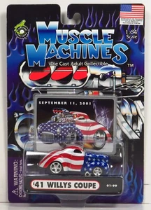 Muscle Machines 01-99 Stars & Stripes USA American Flag 1941 Willys Coupe 1:64 - Picture 1 of 7
