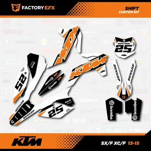Kit gráfico de cambio blanco y naranja se adapta a KTM 13-15 SX SXF XC XCF 125 250 300 450 - Imagen 1 de 5