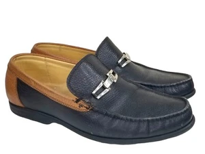 A.TESTONI DINAMICO ITALIAN CRAFTED BLACK LEATHER LOAFERS - Picture 1 of 6
