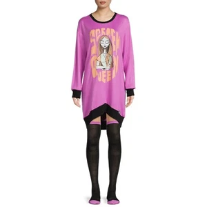 NIGHTMARE BEFORE CHRISTMAS WOMEN’S SLEEP SHIRT AND SOCKS ORCHID M (8-10) NWT [F] - Picture 1 of 6
