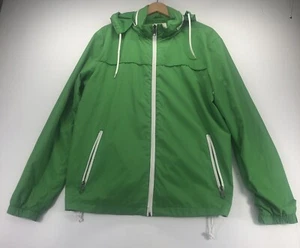 Vintage Mossimo Supply Co Men's Green Windbreaker Jacket Hooded Full Zip Large - Picture 1 of 9