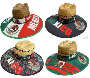 Cappello berretto da spiaggia a tesa larga in paglia Fedora stile Panama Messico con tessuto esterno - Foto 1 di 6