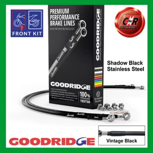 For KAWASAKI ZRX1100 C1 97-01 Goodridge Black S/S V Black Front Race Brake Hoses - Picture 1 of 5