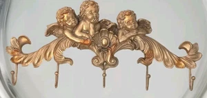 Angelo appendiabiti gancio da parete putti appendiabiti da parete gancio appendiabiti stile antico oro - Foto 1 di 10