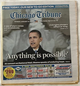 Chicago Tribune, To-Go Edition, Monday, January 19, 2009 - Picture 1 of 2